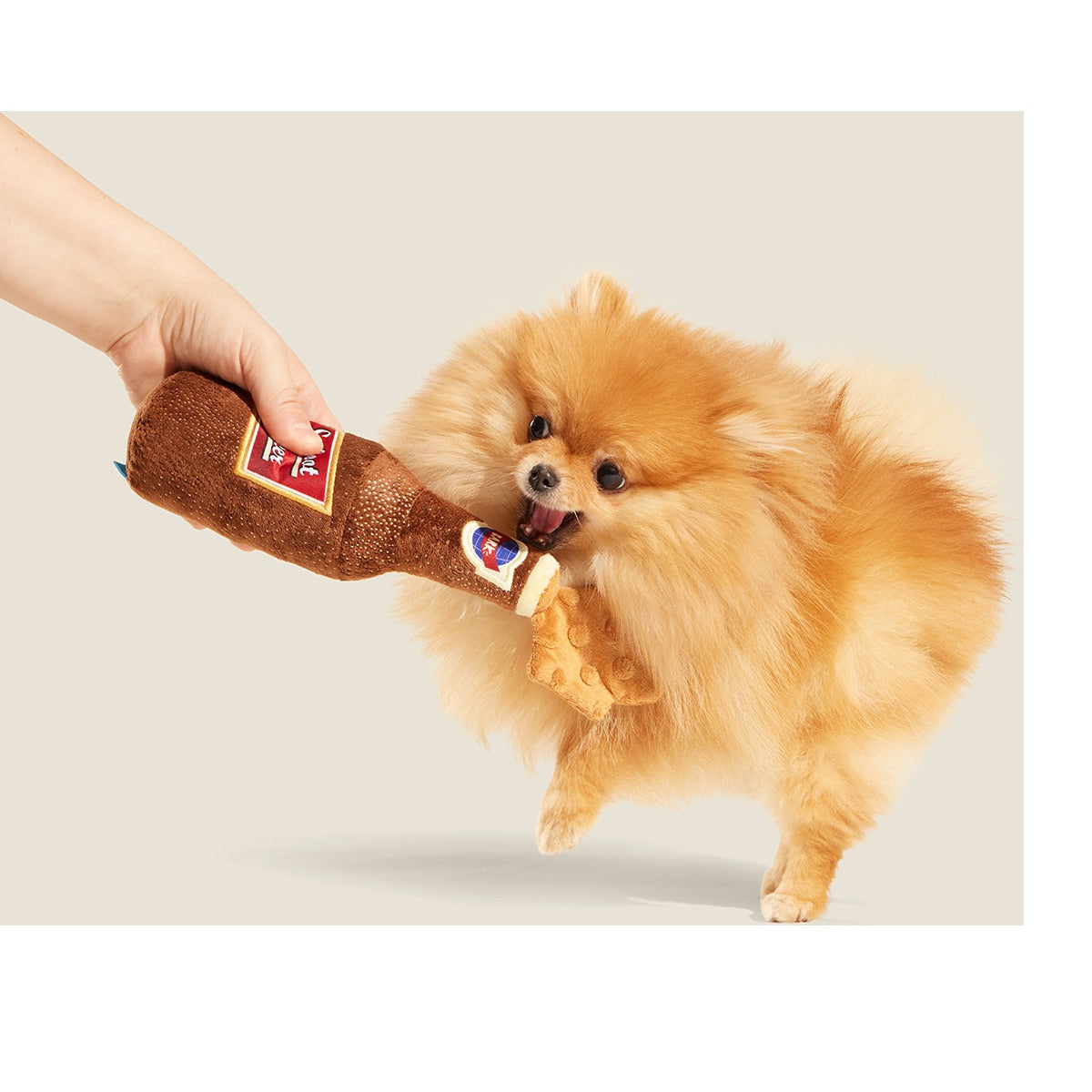 Old Fashioned Sploot Beer Plush Tug Dog Toy