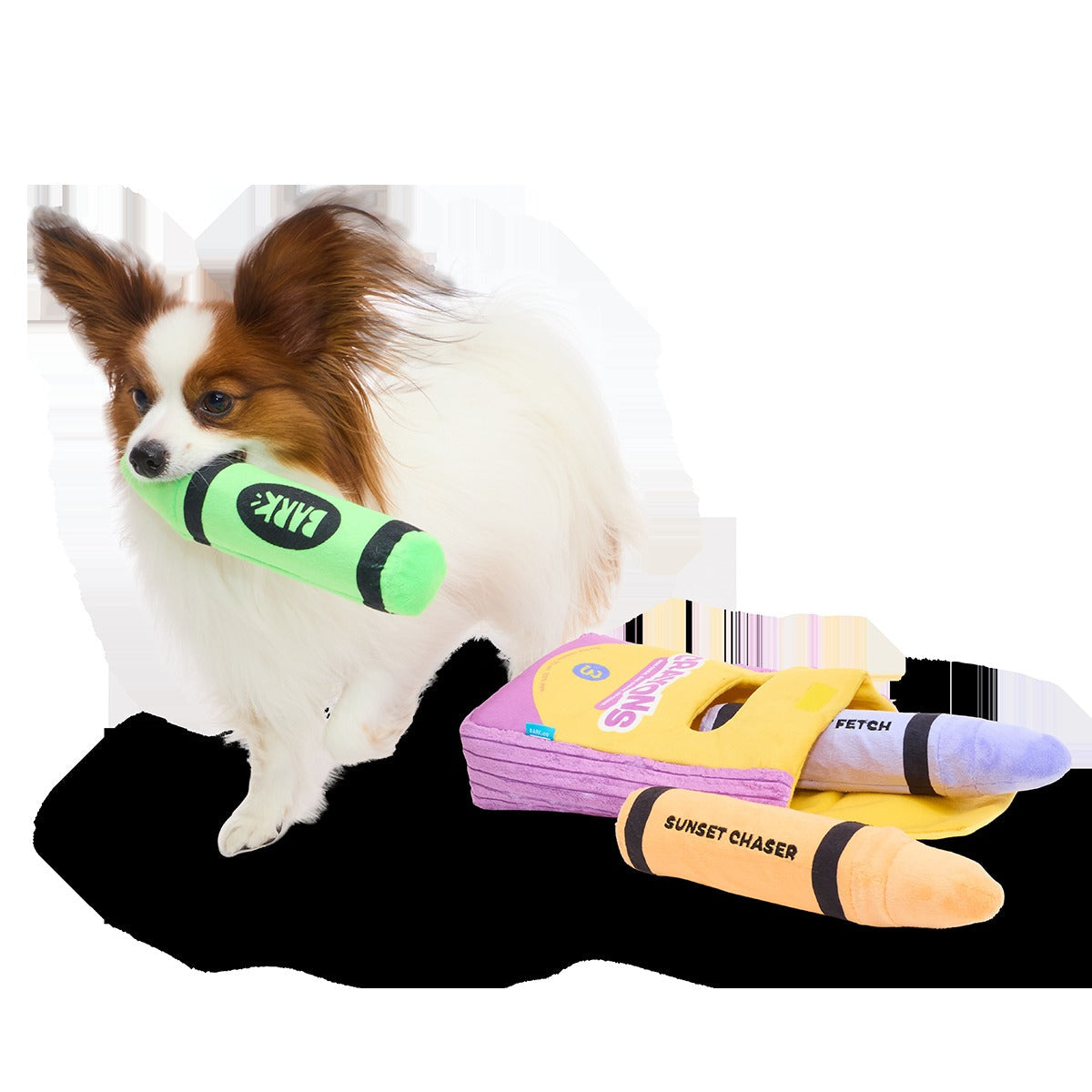 Playola Crayons Plush Extra-Large + Multi-Part + Enrichment Dog Toy