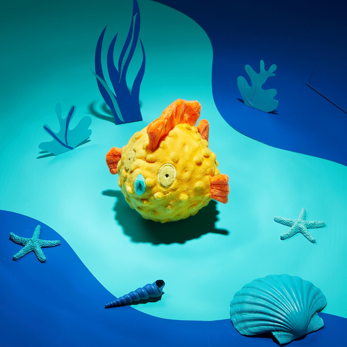 Bloated Barry the Blowfish Plush Fetch Dog Toy