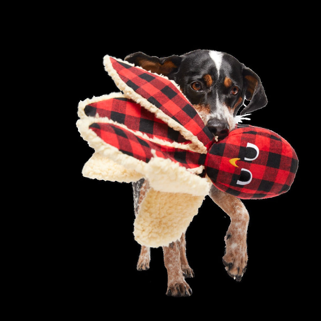 Plaid Ollie the Octopus Whip-n-Flip Plush Tug Dog Toy