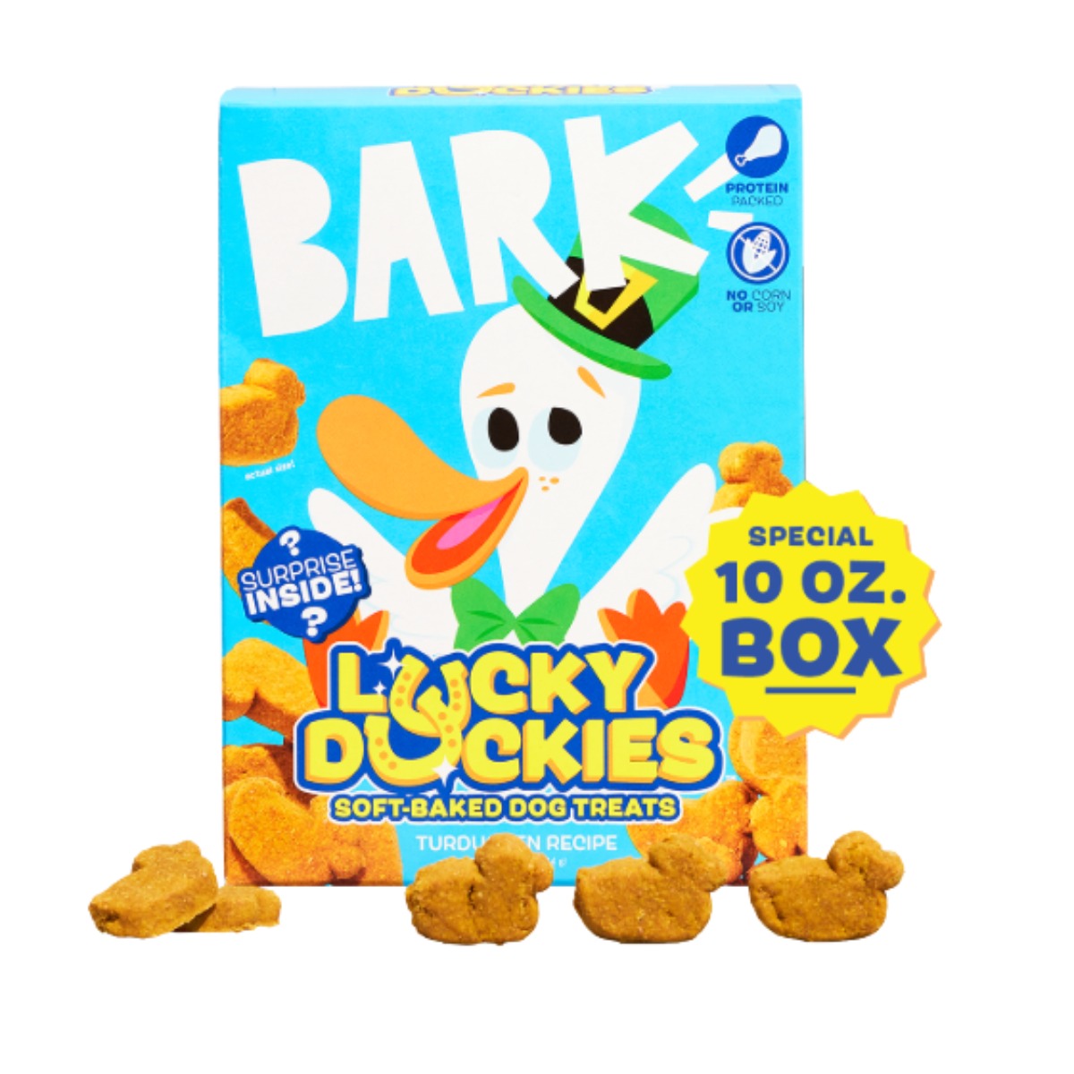 Lucky DuckiesTM Turduken Recipe Chicken Duck Turkey Soft & Chewy Dog Treats, 10 oz