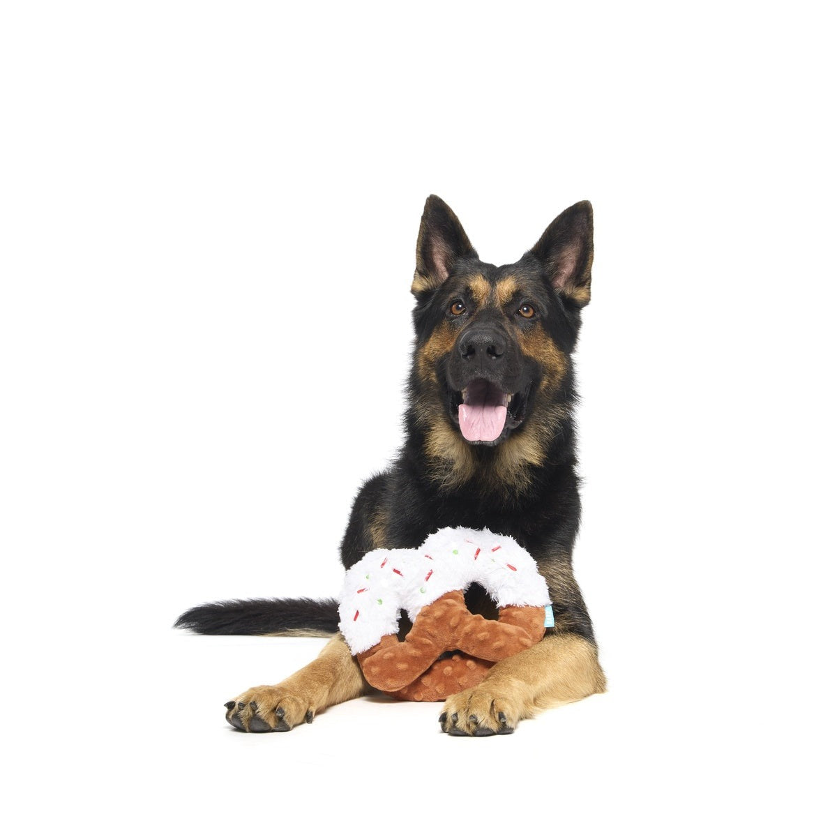 White Christmas Pretzel Plush Tug Dog Toy