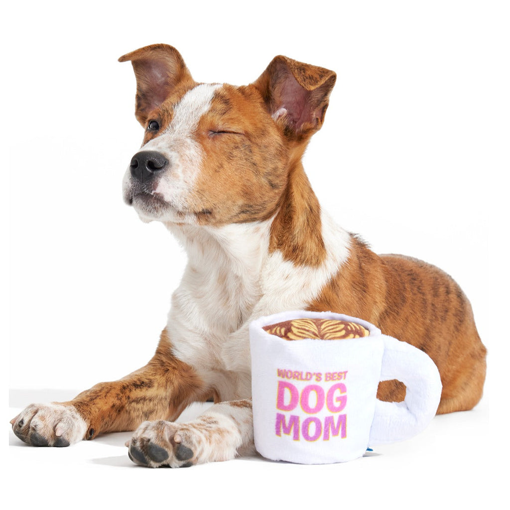 World's Best Dog Mom Mug Plush Tug Dog Toy