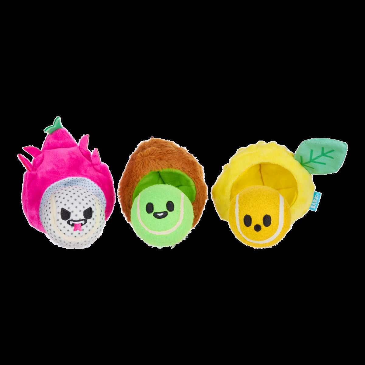 Fruity Cutie Tropical Trio Plush Multi-Part + Fetch Dog Toy