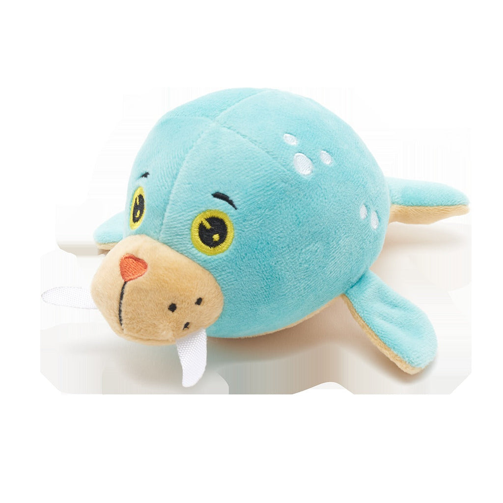 Blue Walrus Plush Tug + Fetch Dog Toy