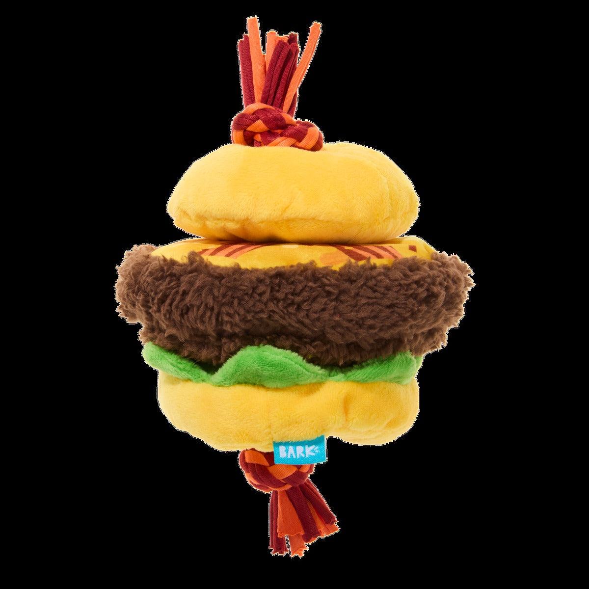 Barkin' Cheese Burger Plush Tug Dog Toy
