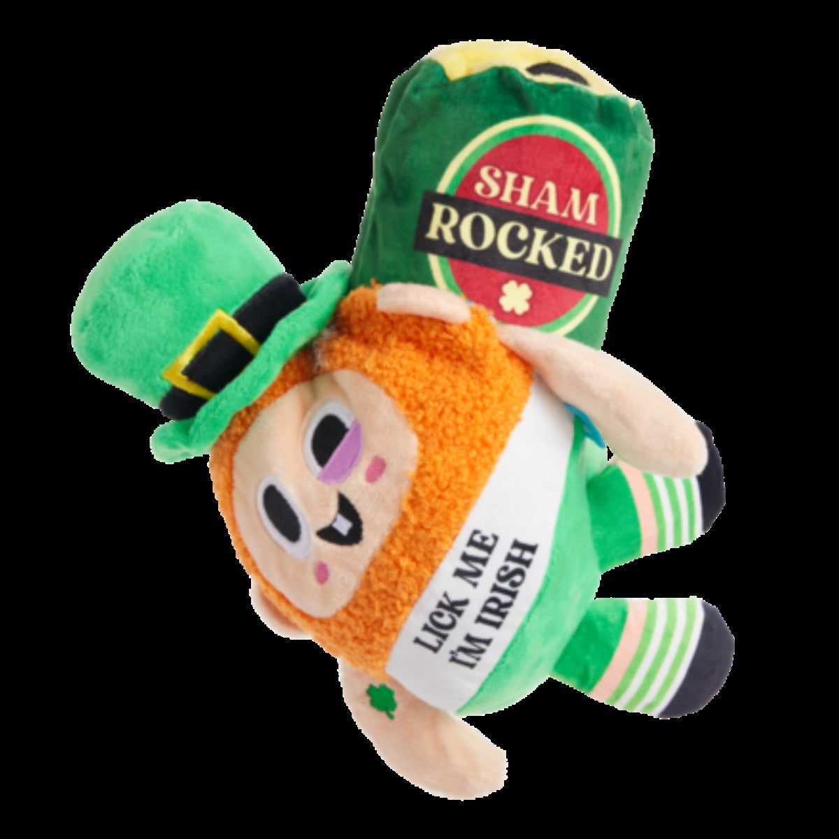 Lick Me Leprechaun Plush 2-in-1 Rip and Reveal + Gnaw Dog Toy