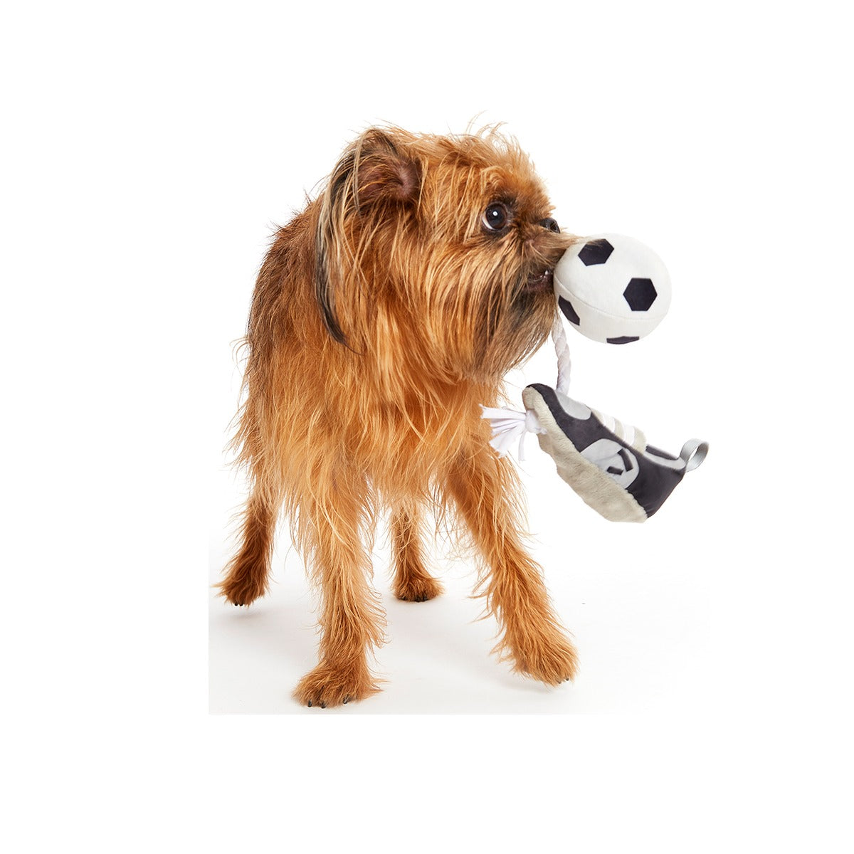 World Pup Cleat Plush Tug + Enrichment Dog Toy