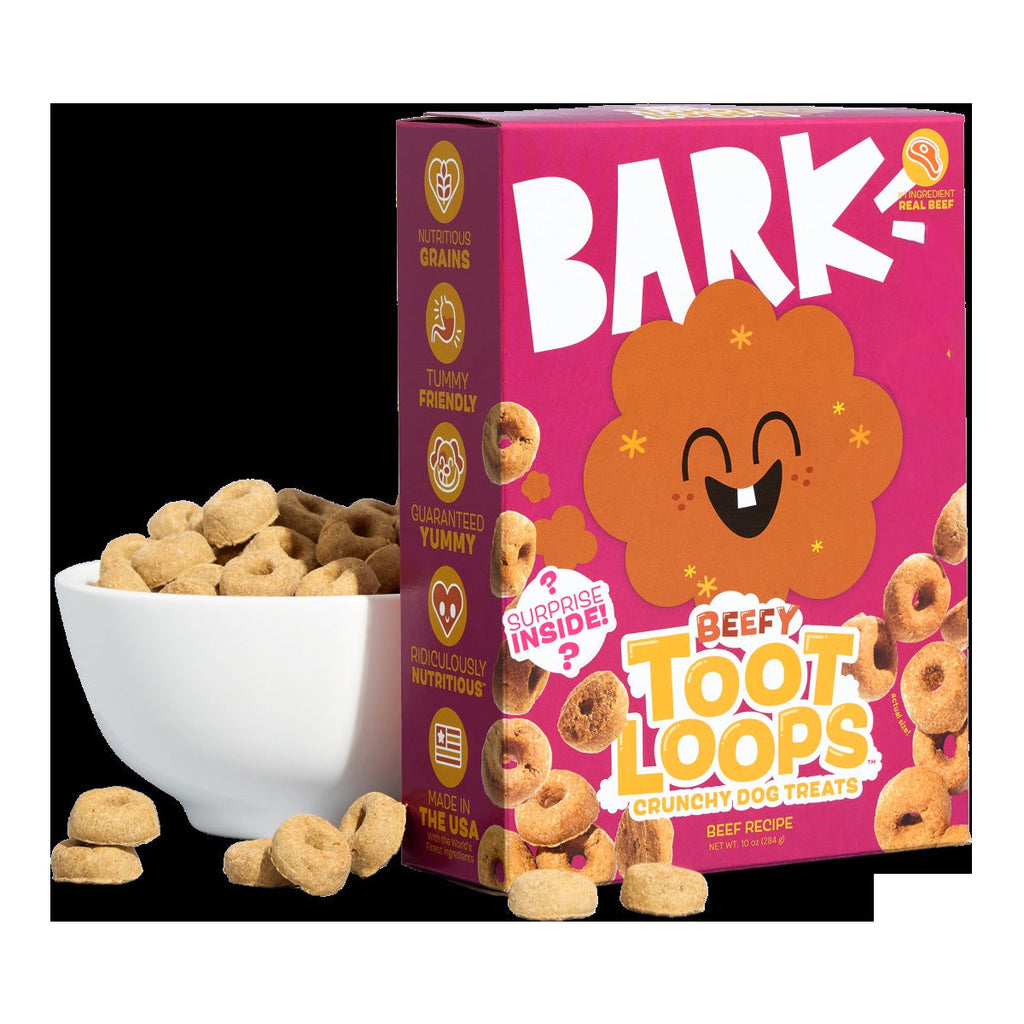 Beefy Toot LoopsTM Beef Blend Hard & Crunchy Dog Treats, 10 oz