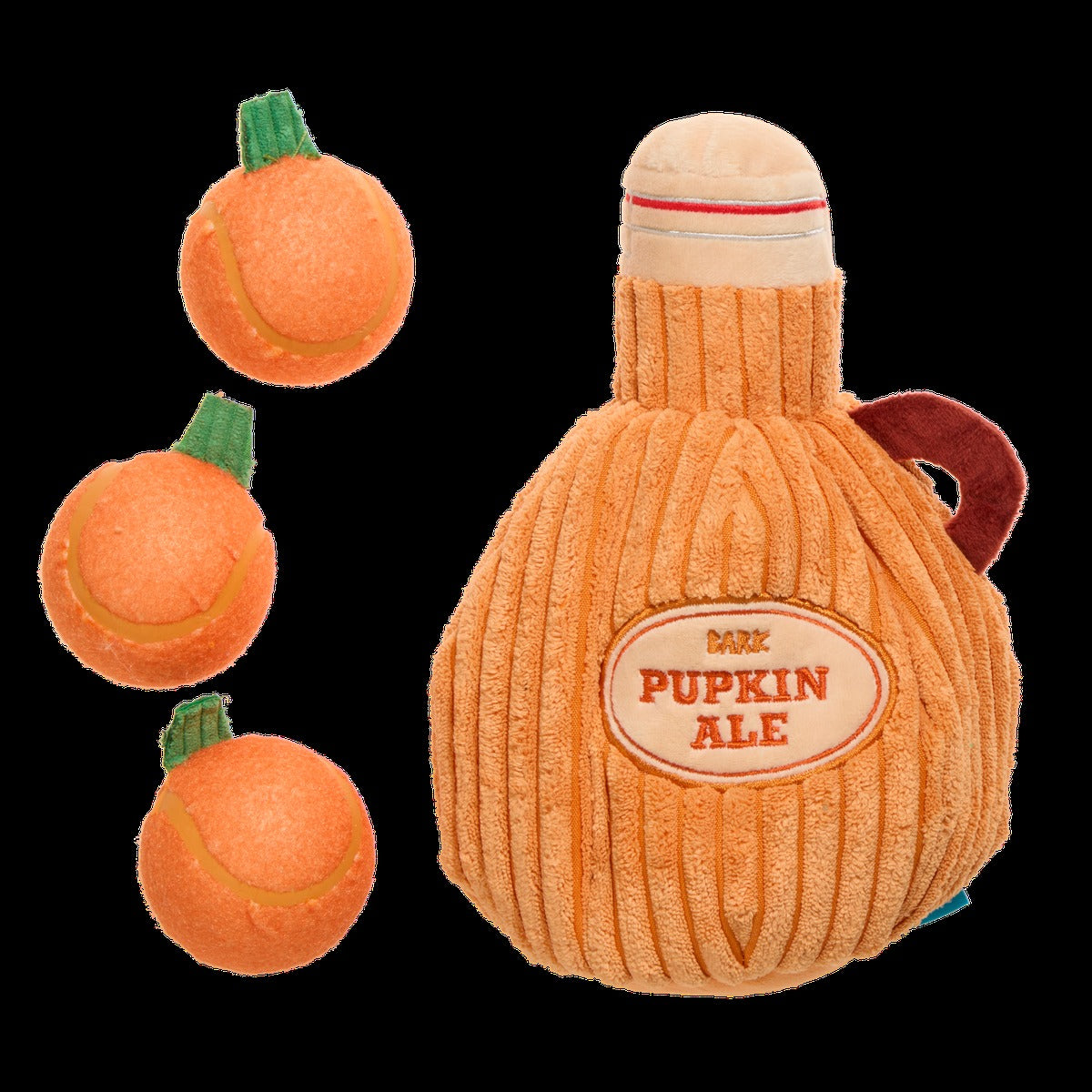 Pupkin Ale Growler Plush Multi-Part + Fetch + Enrichment Dog Toy