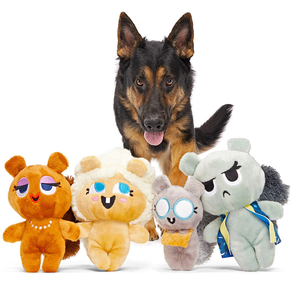 Golden Squirrels Plush Multi-Part Dog Toy