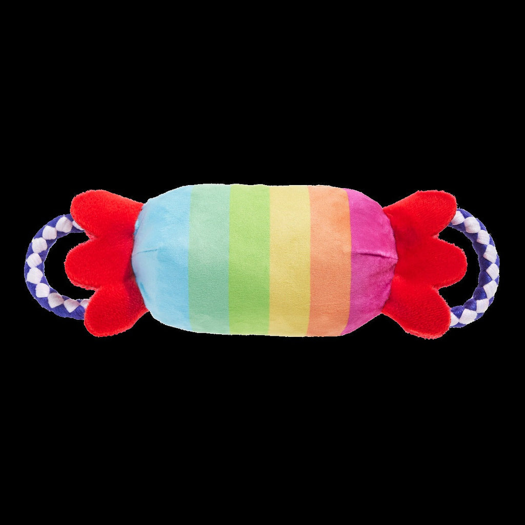 SqueakFarts Candy Plush Tug Dog Toy