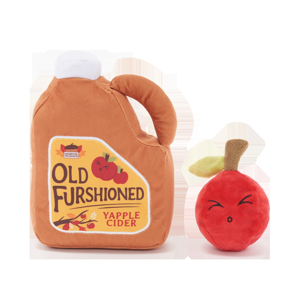 Old Furshioned Yapple Cider Plush 2-in-1 Dog Toy