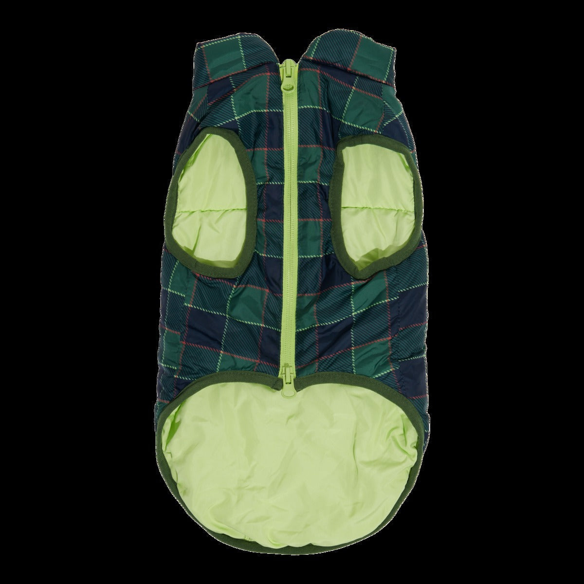 Plaid To The Bone Dog Puffer Vest