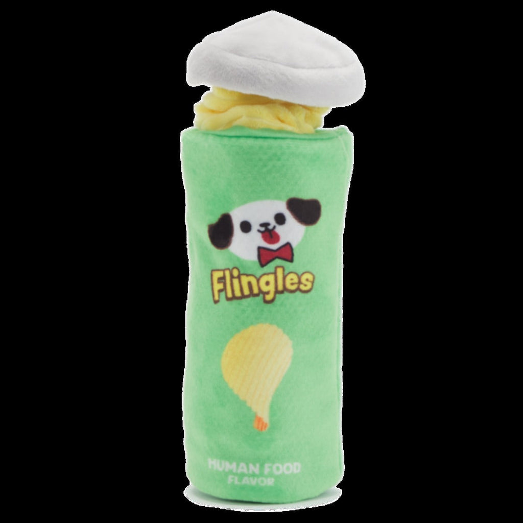 Flingles Can Plush Tug Dog Toy