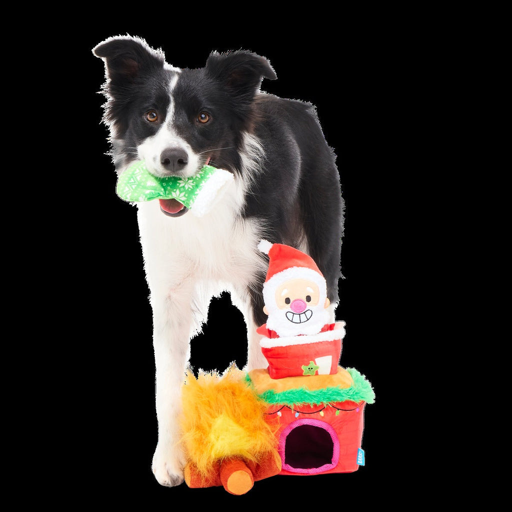 Mutts Be Santa Plush Extra-Large + Enrichment + Multi-Part Dog Toy