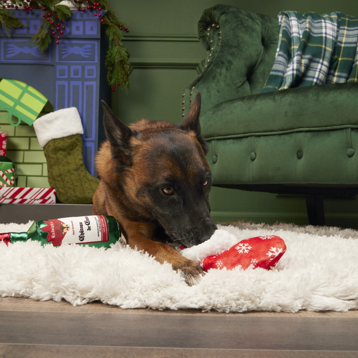 Jolly Juice Stocking Plush Multi-Part Dog Toy