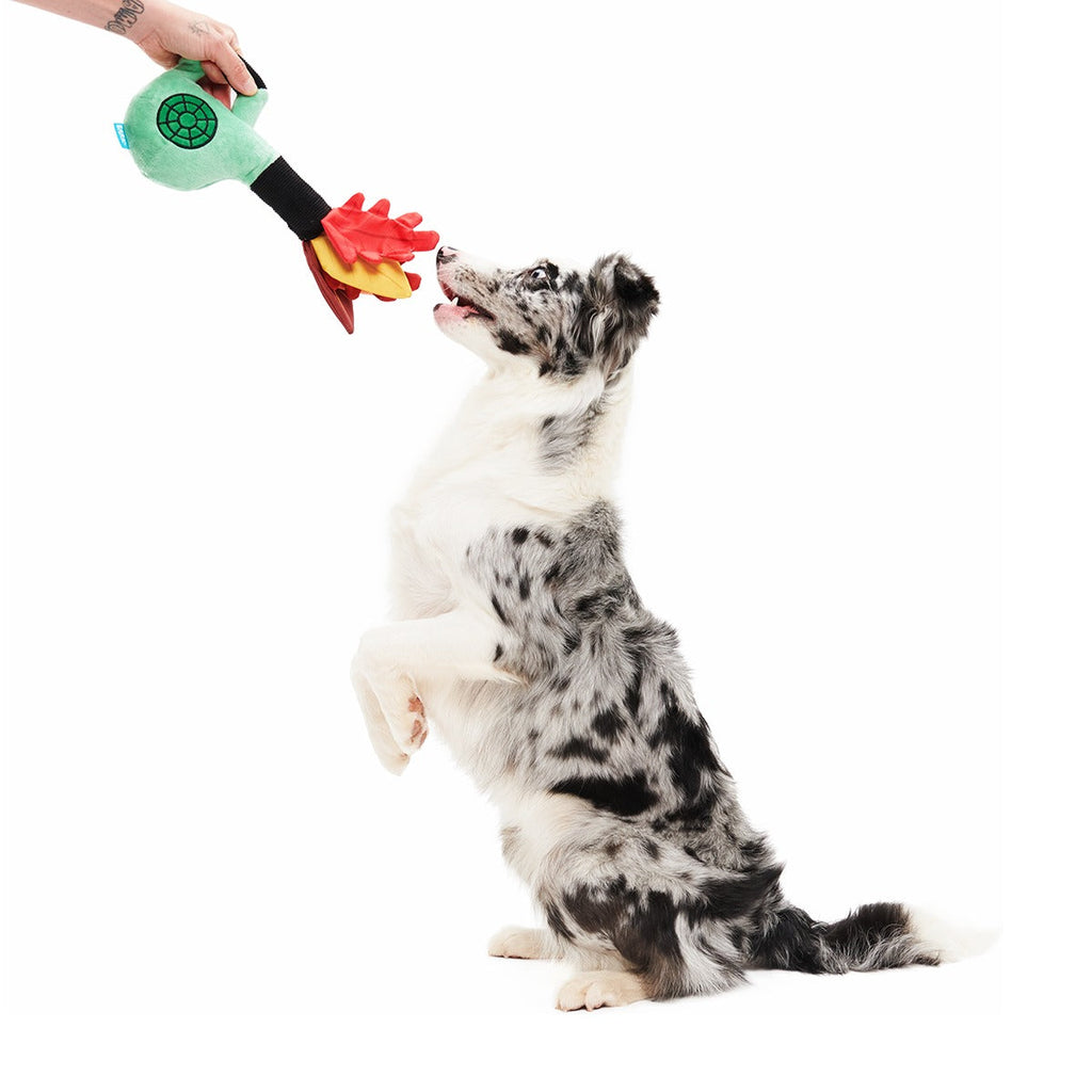 Leaf Blow-Wower Plush Tug Dog Toy