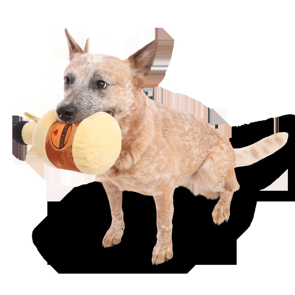 Sticky Paws Maple Syrup Plush 2-in-1 + Tug Dog Toy