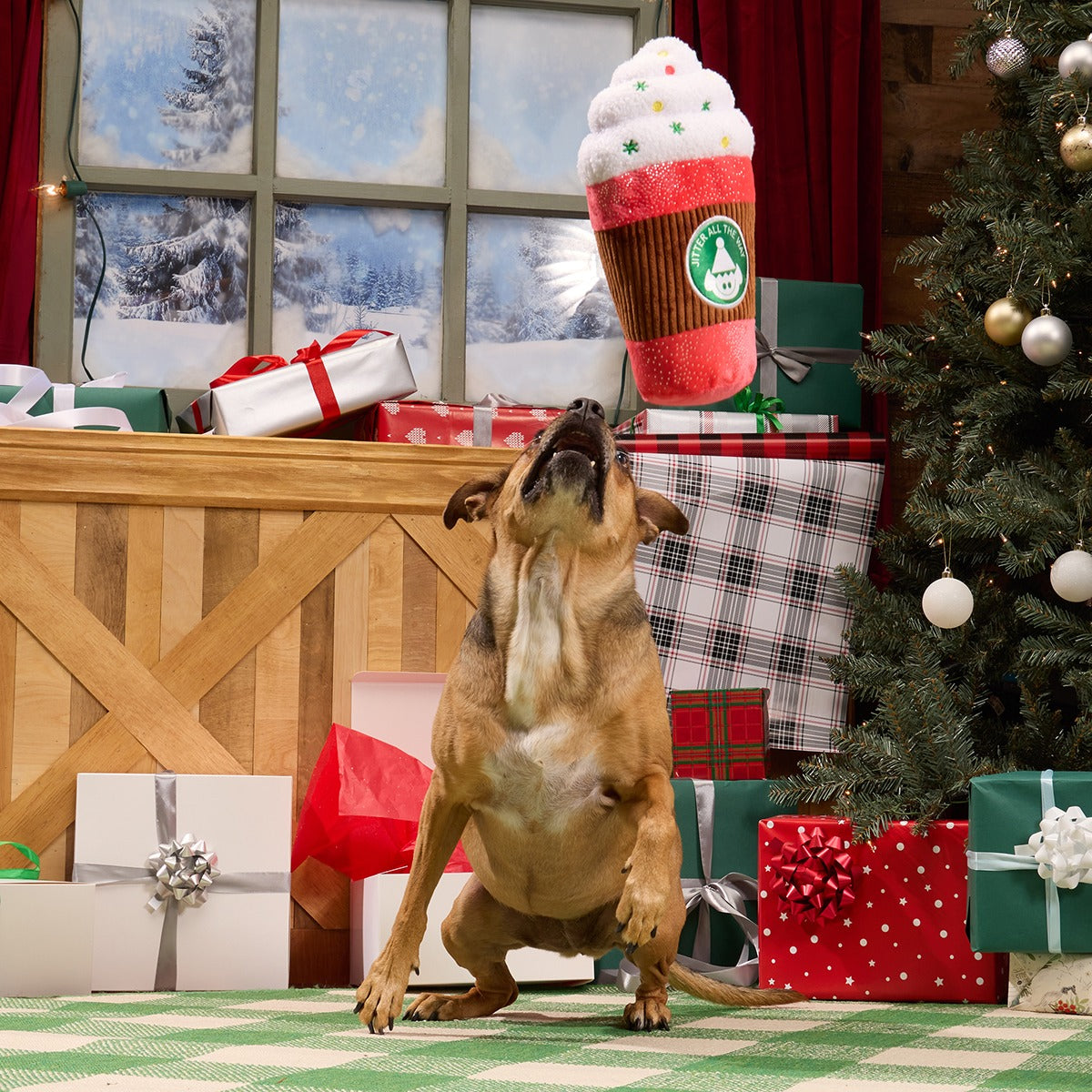 Jumbo Jingle Latte Plush Extra-Large Dog Toy