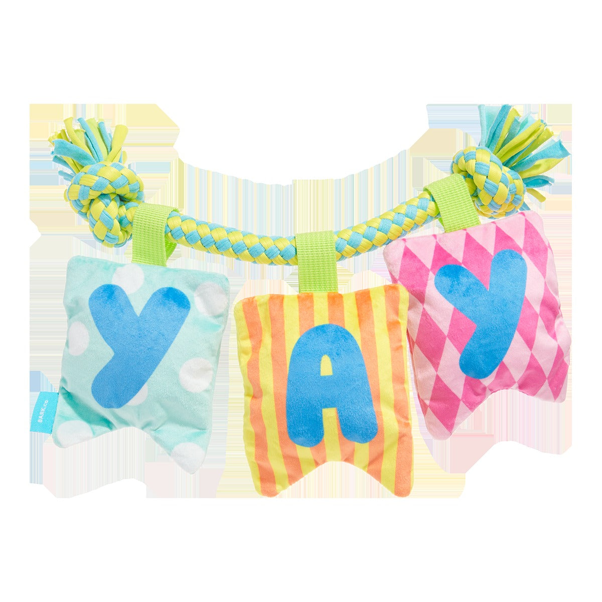 Happy Yay Banner Plush Tug Dog Toy