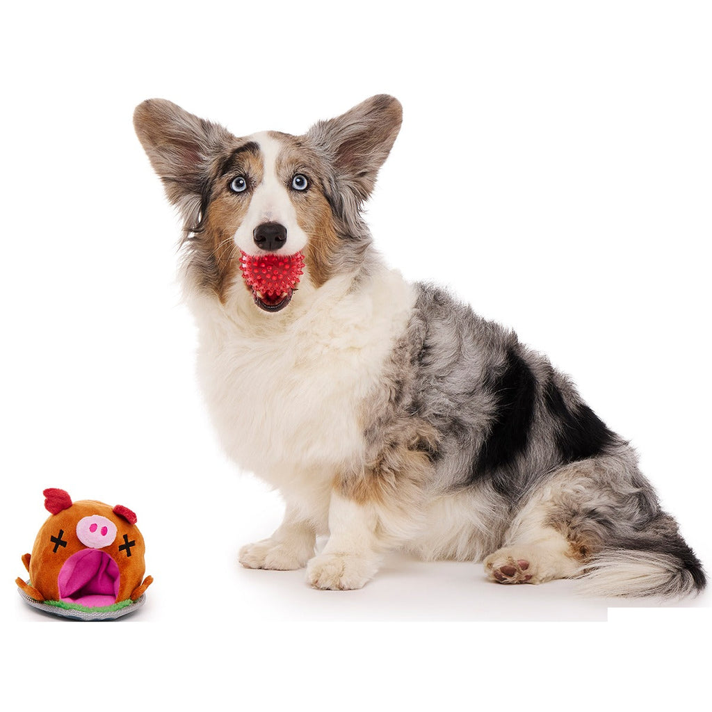 Squeakling Pig Plush Multi-Part + Enrichment + Fetch Dog Toy