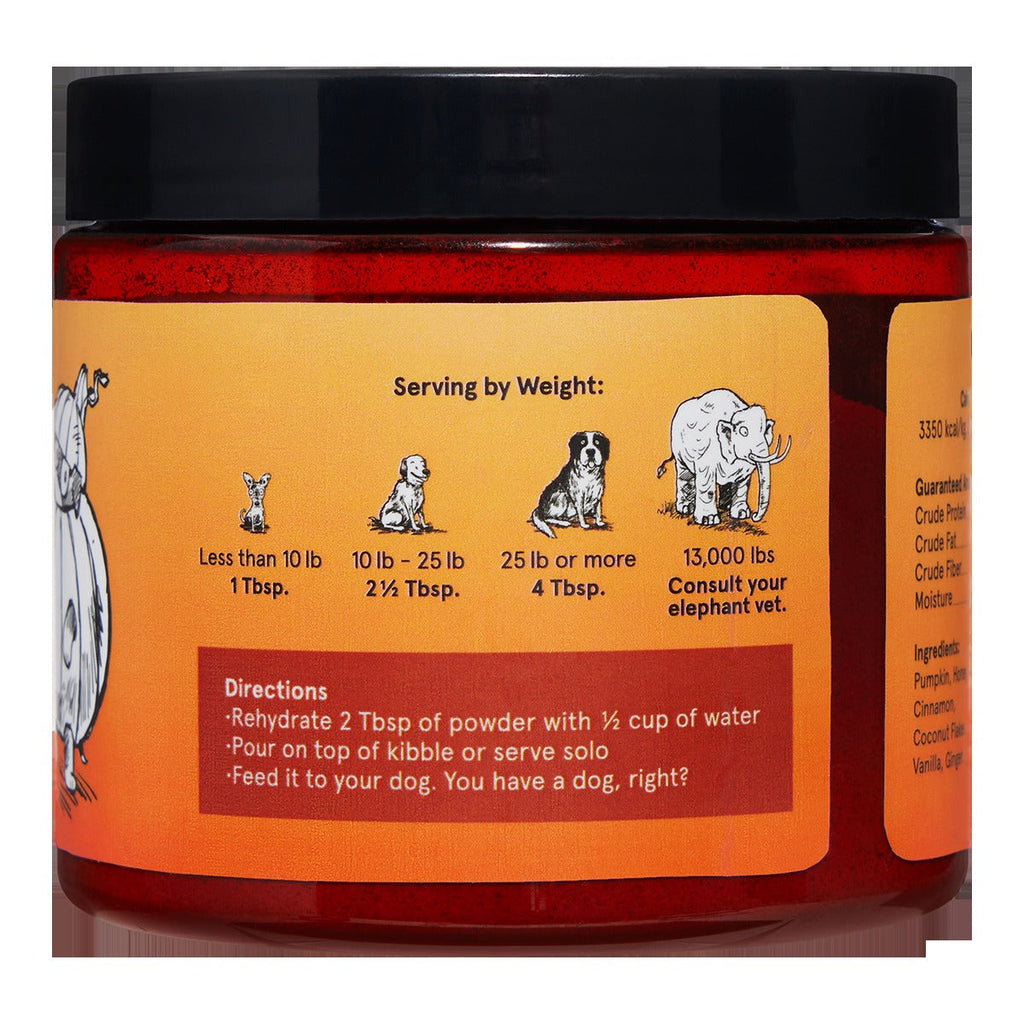 Pumpkin Spice, And Everything Nice Vegetarian Dog Food Meal Topper
