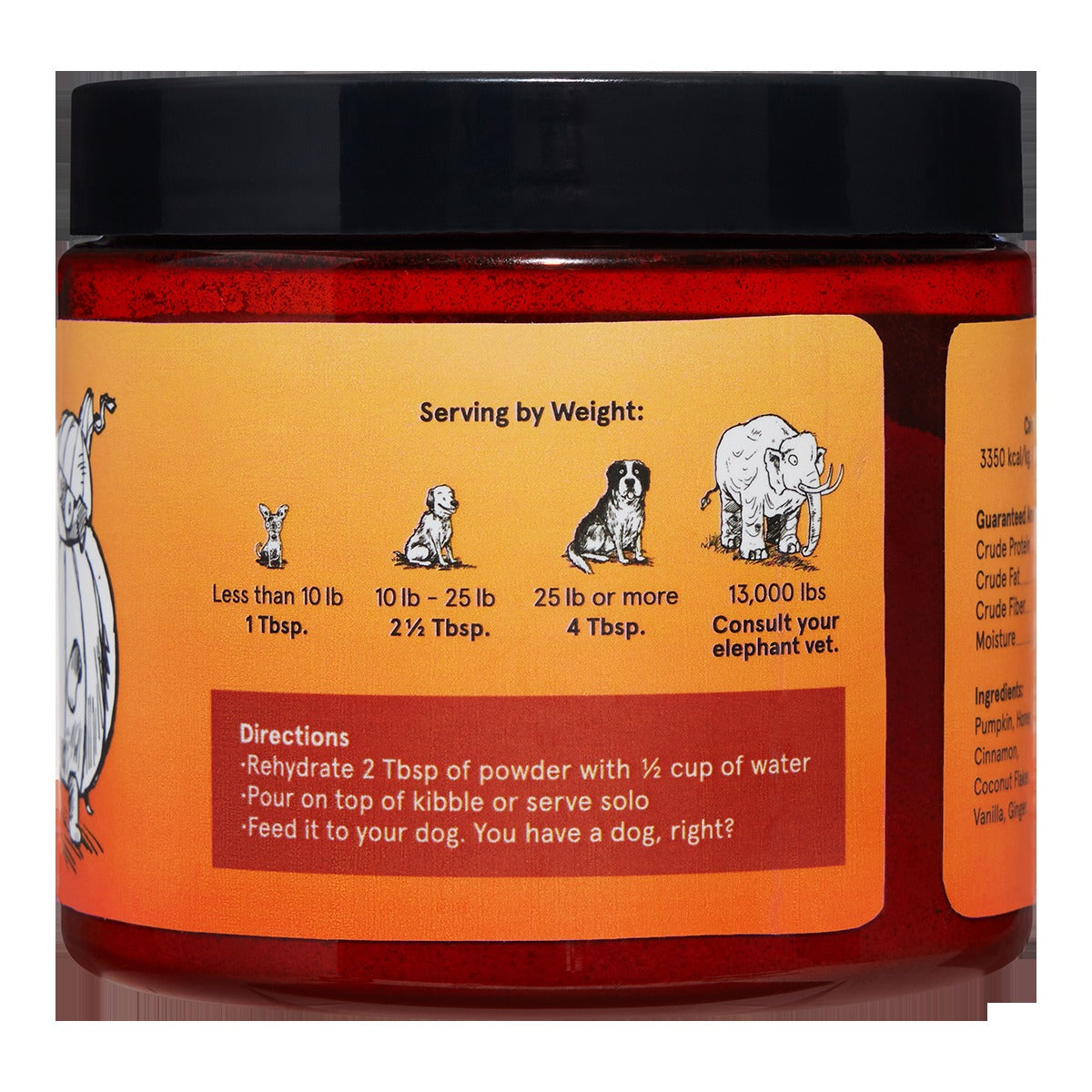 Pumpkin Spice, And Everything Nice Vegetarian Dog Food Meal Topper