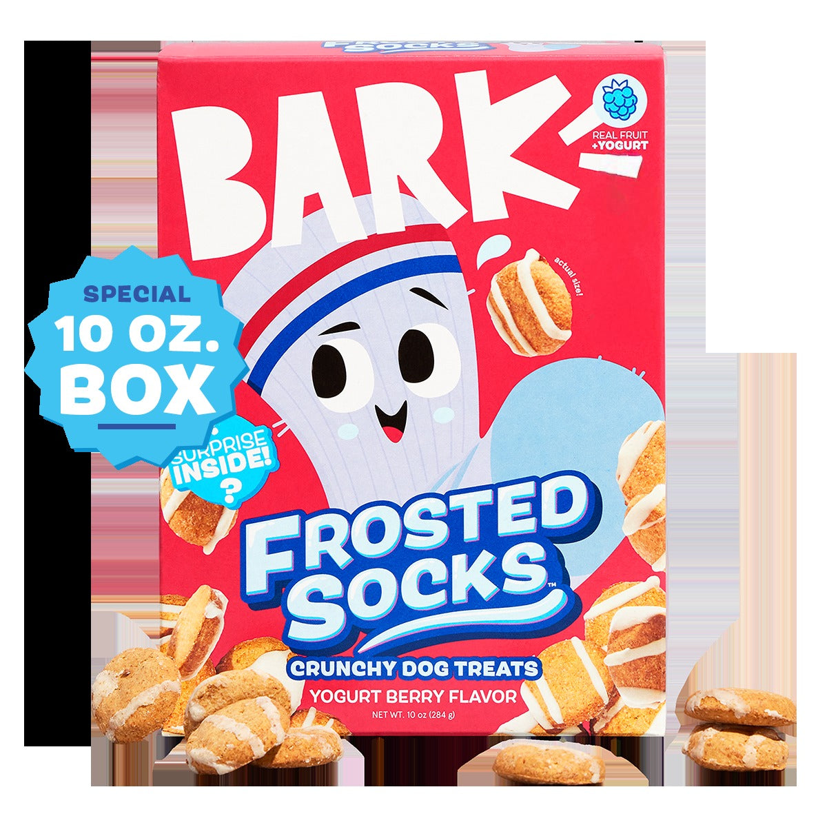 Frosted SocksTM Yogurt Berry Flavor Vegetarian Hard & Crunchy Dog Treats, 10 oz