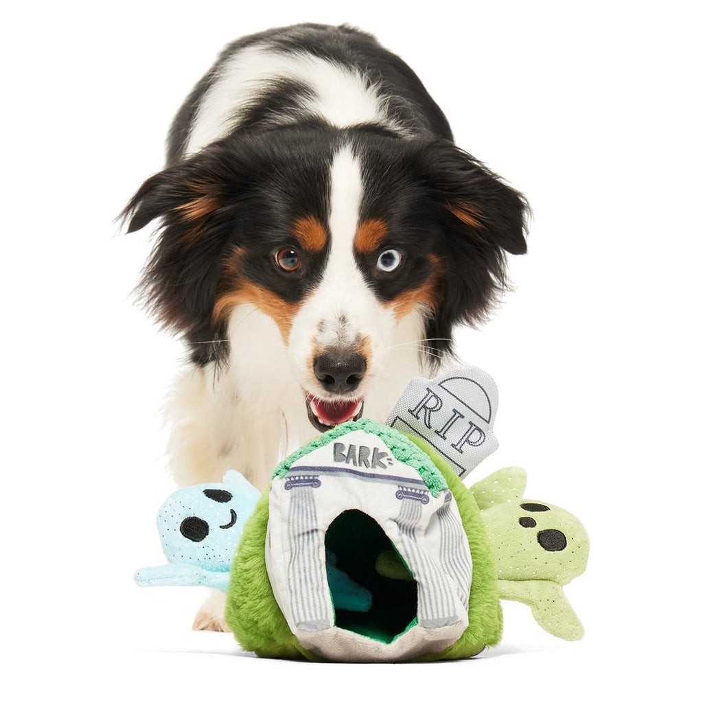 Now You See 'Em Mausoleum Plush Multi-Part + Enrichment Dog Toy
