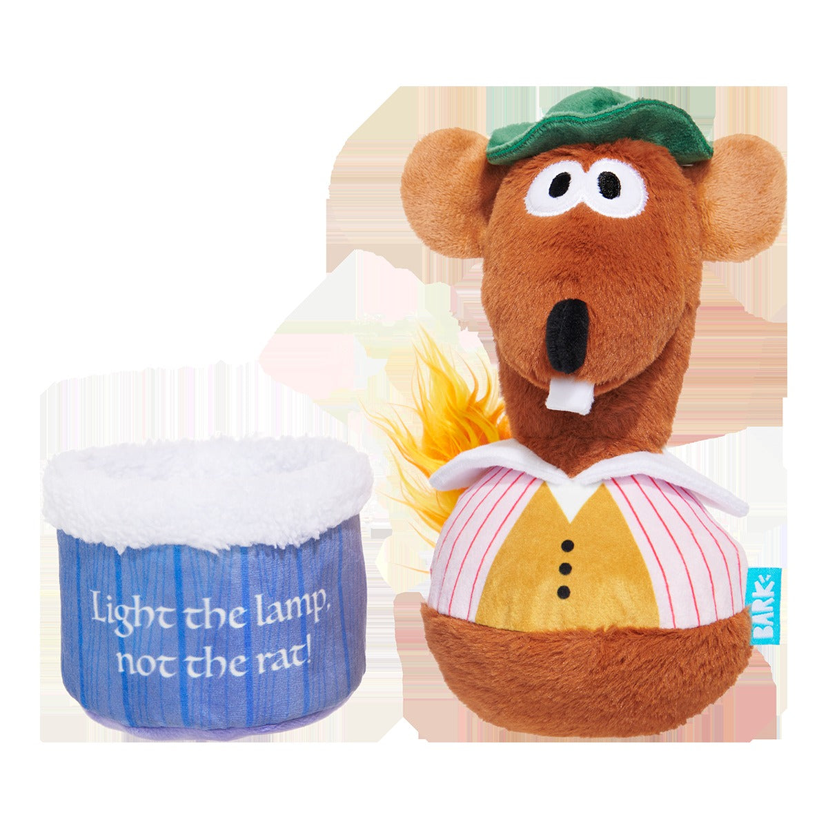Lamplighter Rizzo the Rat Plush Multi-Part + Enrichment Dog Toy