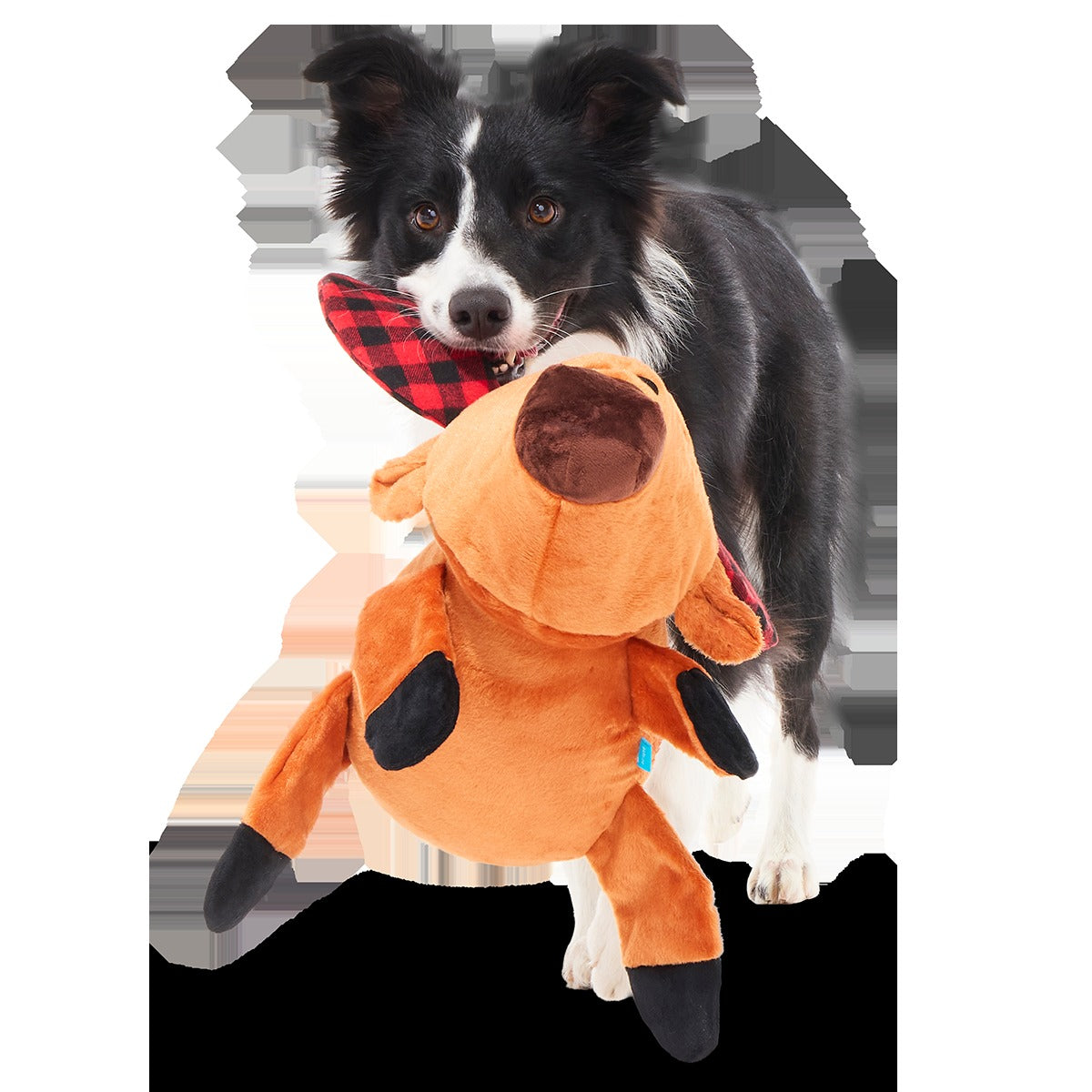 Buffalo Plaid Blitzen Plush Extra-Large + Tug Dog Toy