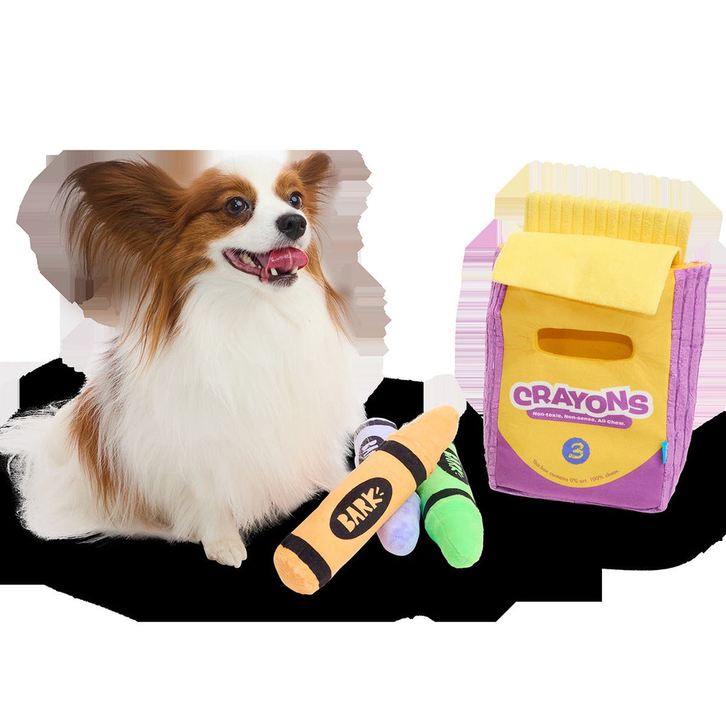Playola Crayons Plush Extra-Large + Multi-Part + Enrichment Dog Toy