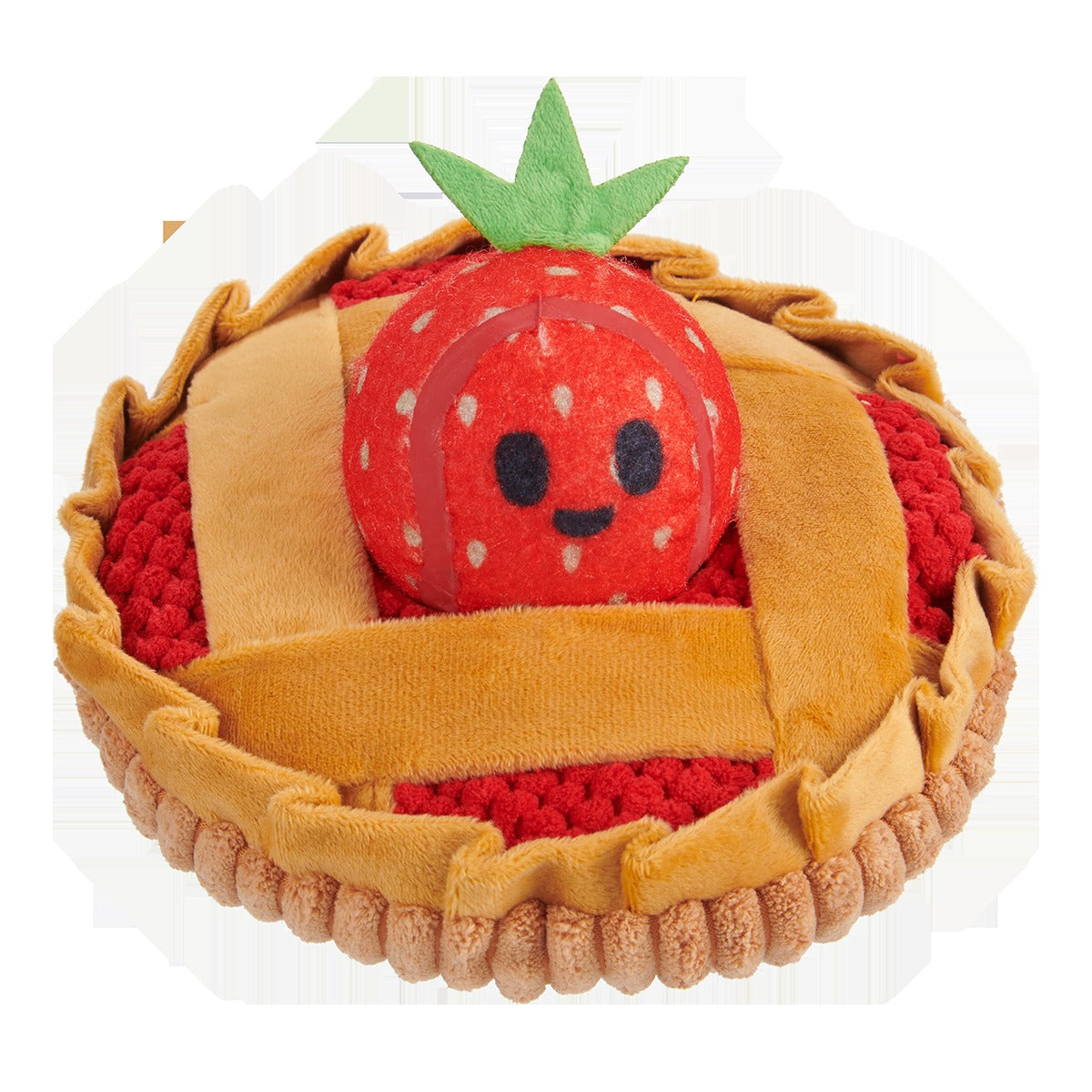 Strawberry Pie Plush Multi-Part + Enrichment Dog Toy