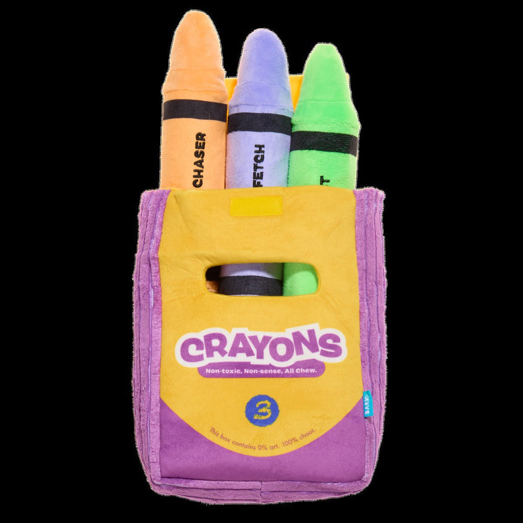 Playola Crayons Plush Extra-Large + Multi-Part + Enrichment Dog Toy