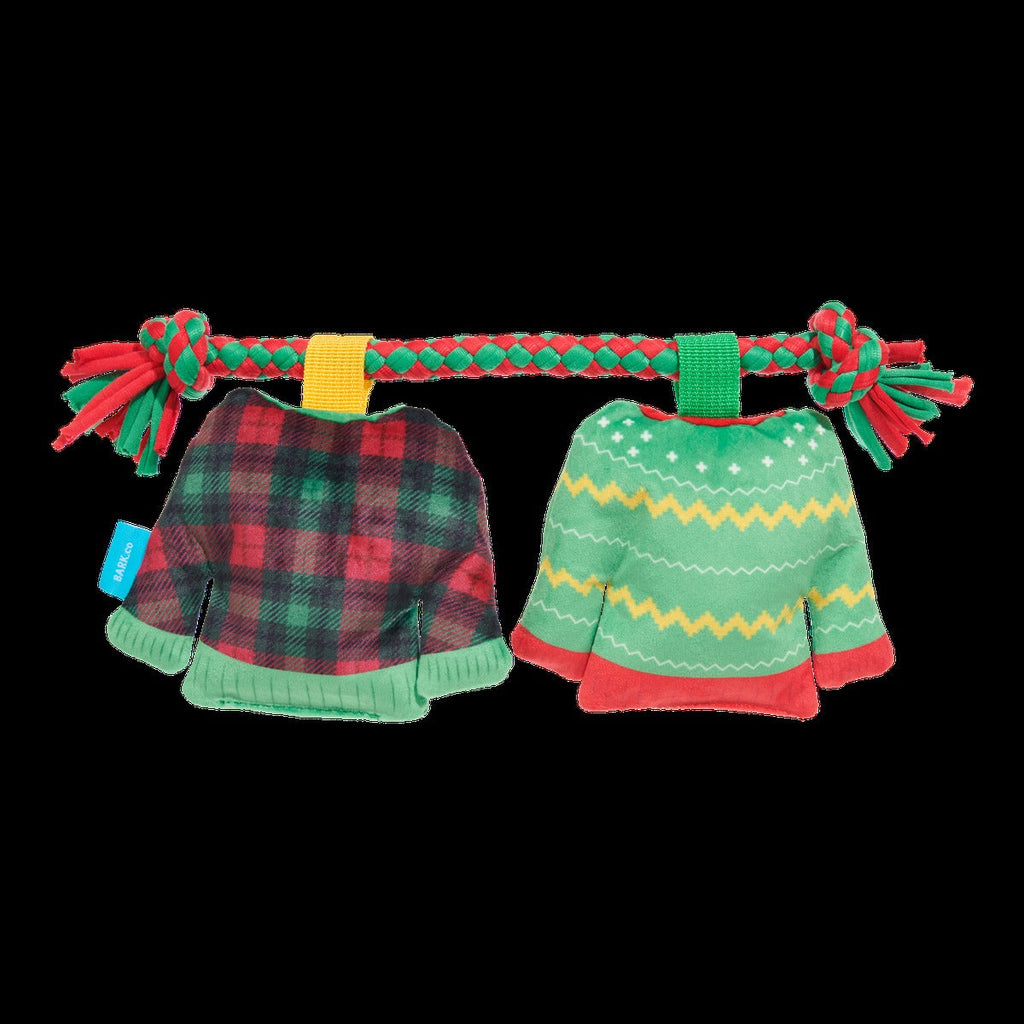 Christmutts Sweater Tug and Rope Plush Tug Dog Toy
