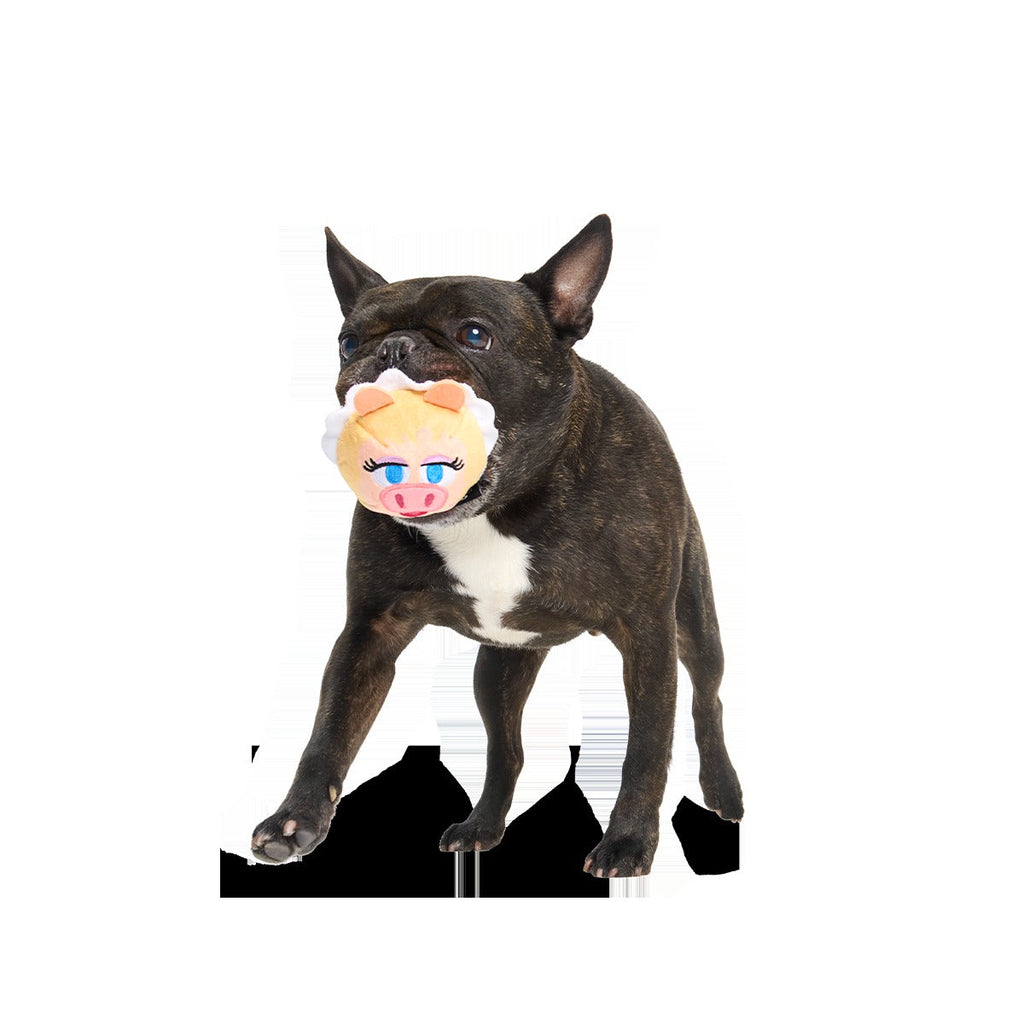 Miss Piggy as “Bouncing Emily Catch-it” Super Chewer Durable 2-in-1 + Fetch Dog Toy