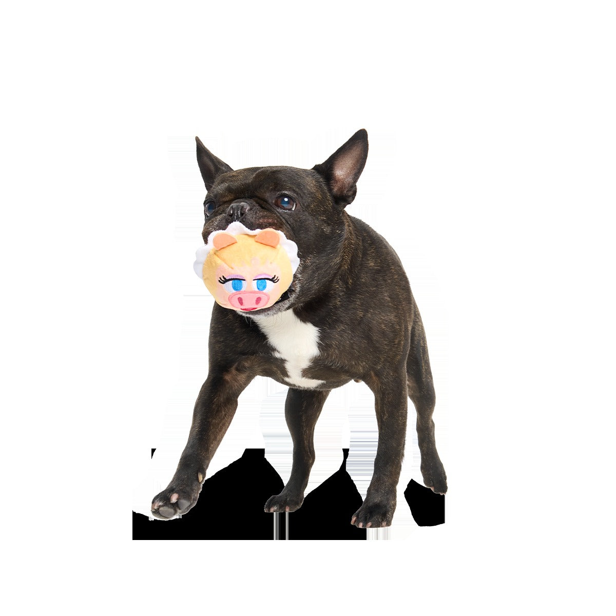 Miss Piggy as “Bouncing Emily Catch-it” Super Chewer Durable 2-in-1 + Fetch Dog Toy