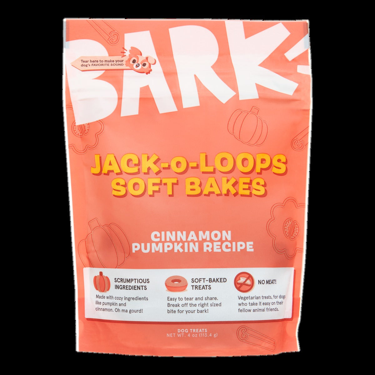 Jack-o-Loops Pumpkin Soft Baked Dog Treats, 4 oz