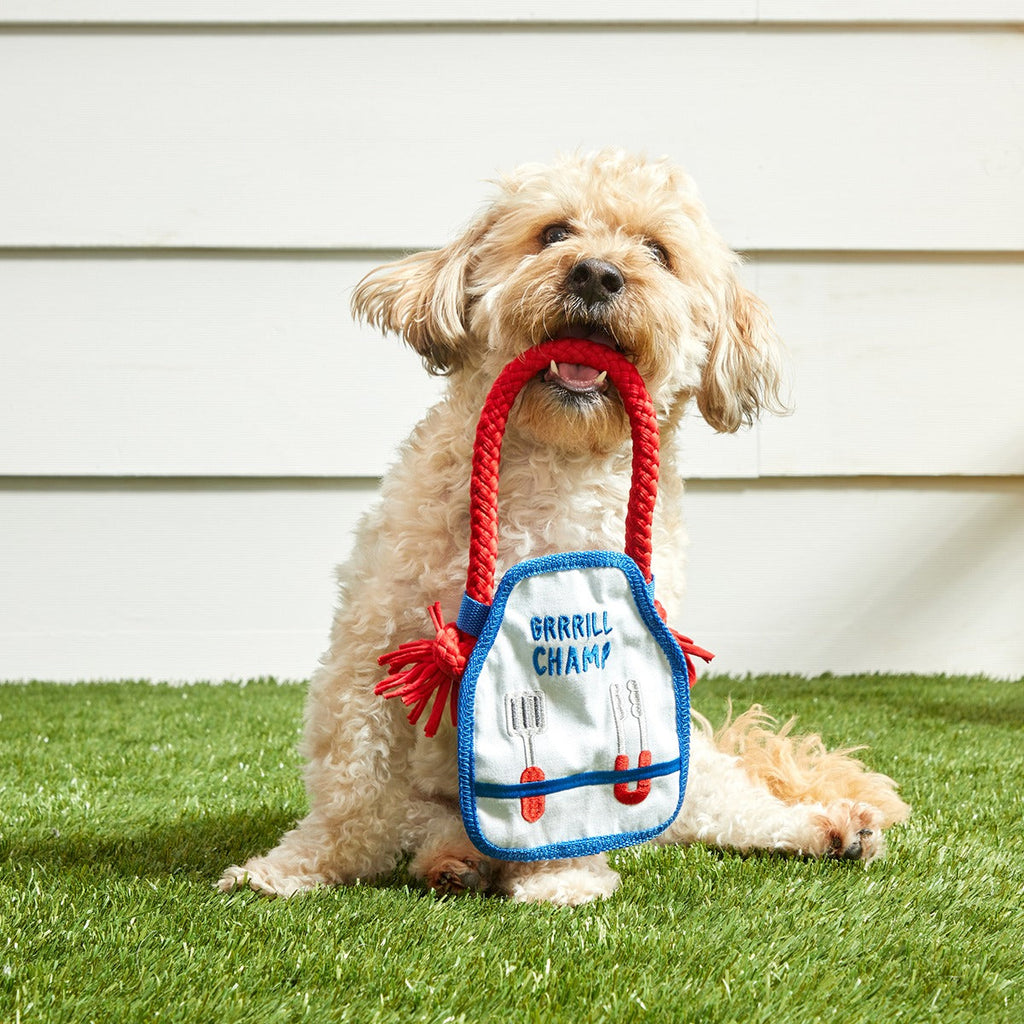 Grrrill Champ Apron Plush Tug + Wearable Dog Toy