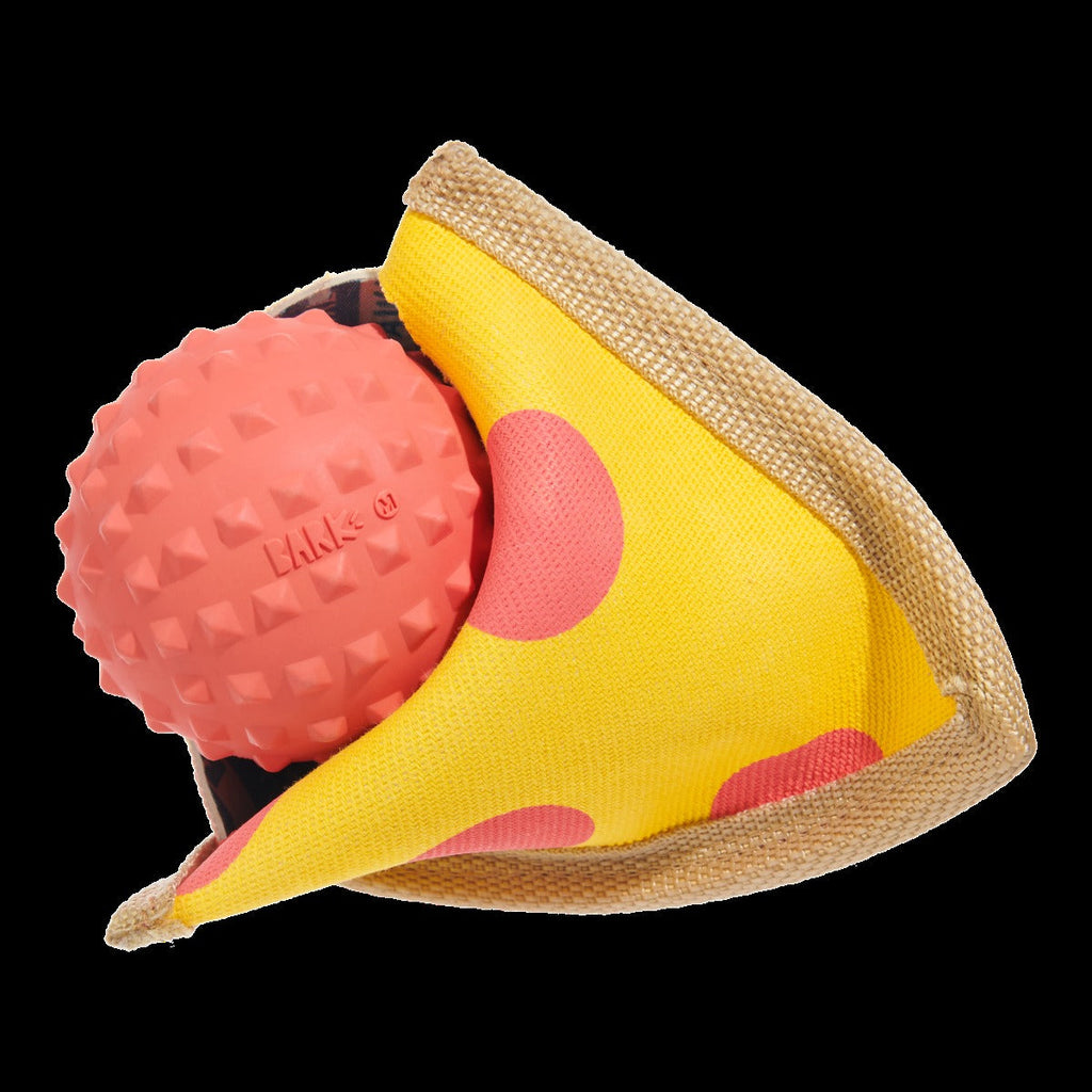 Lil Squeaker's Pizza Super Chewer Durable 2-in-1 Fetch Dog Toy