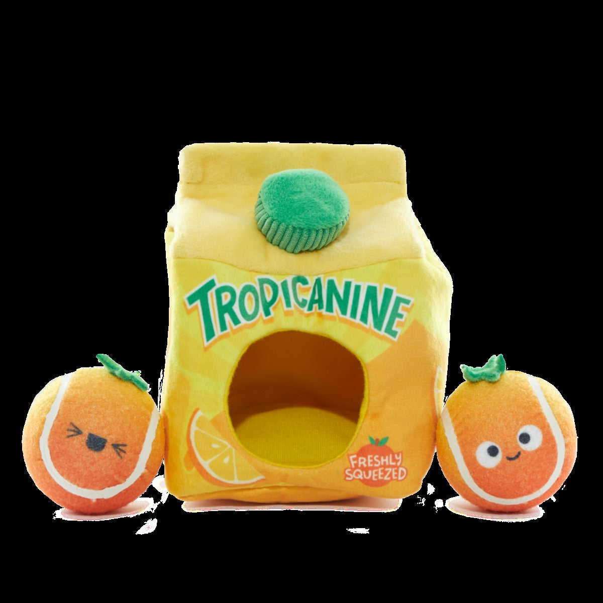 Fresh Squeaked OJ Plush Multi-Part + Enrichment + Fetch Dog Toy