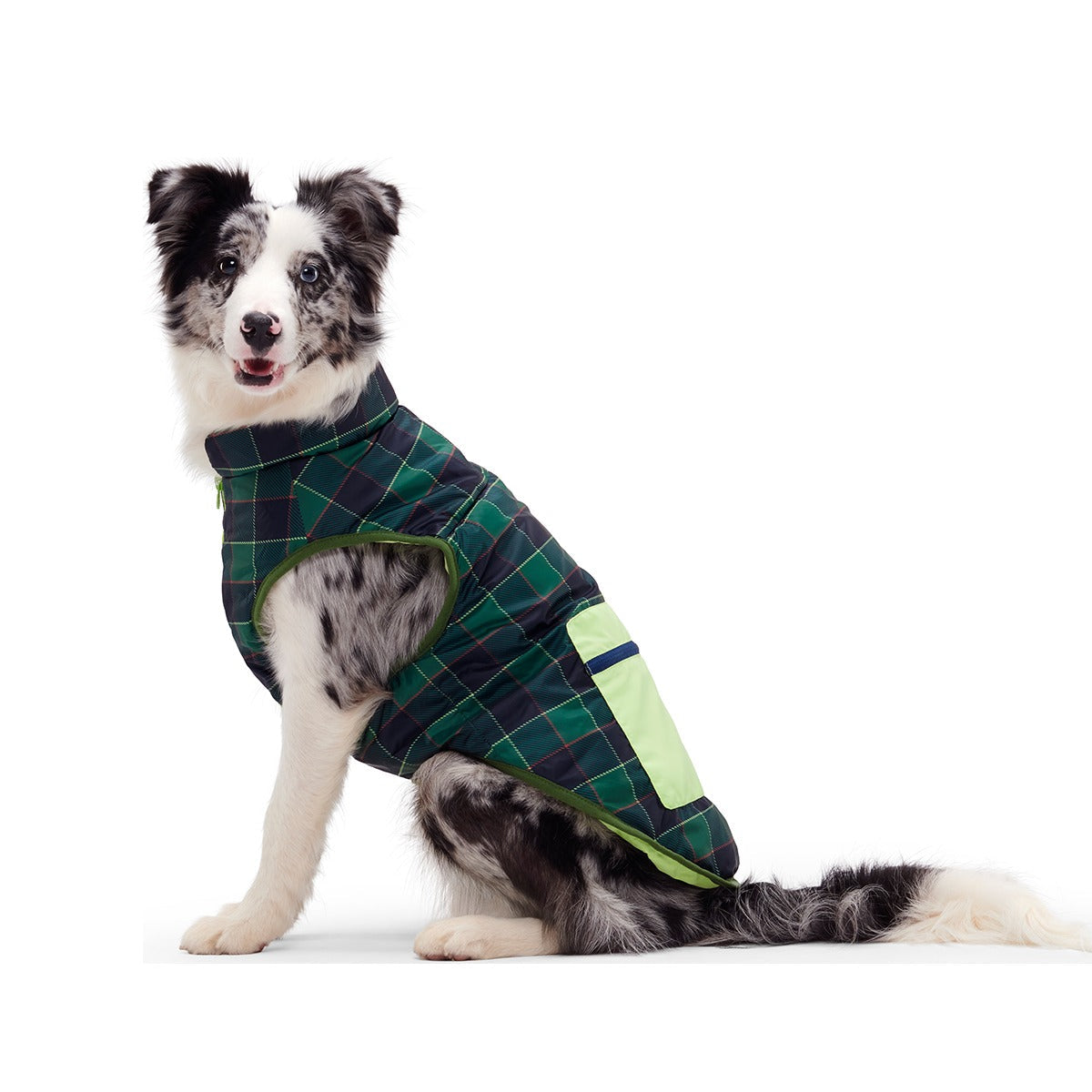 Plaid To The Bone Dog Puffer Vest