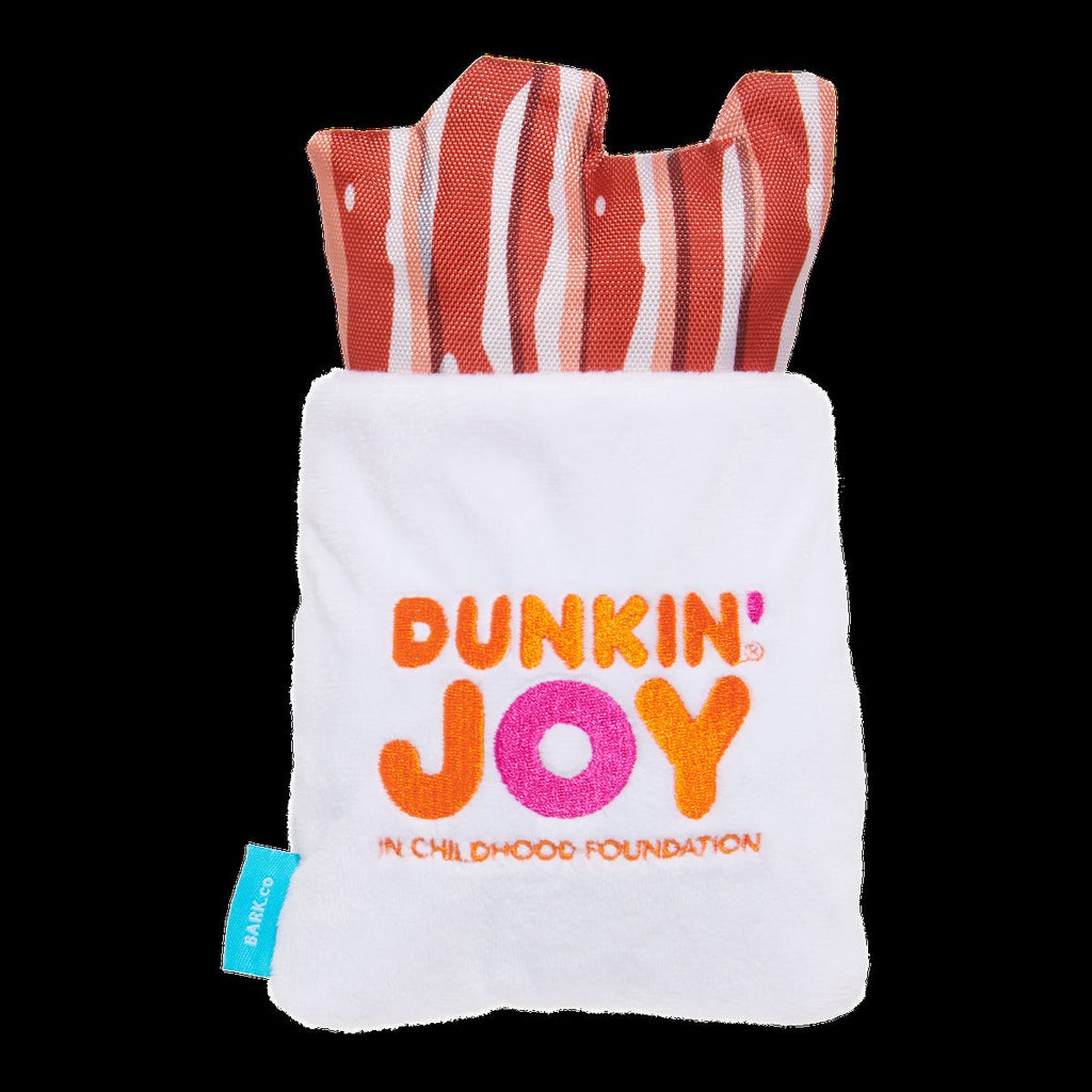 Dunkin'® Snackin' Bacon Plush Multi-Part + Enrichment Dog Toy