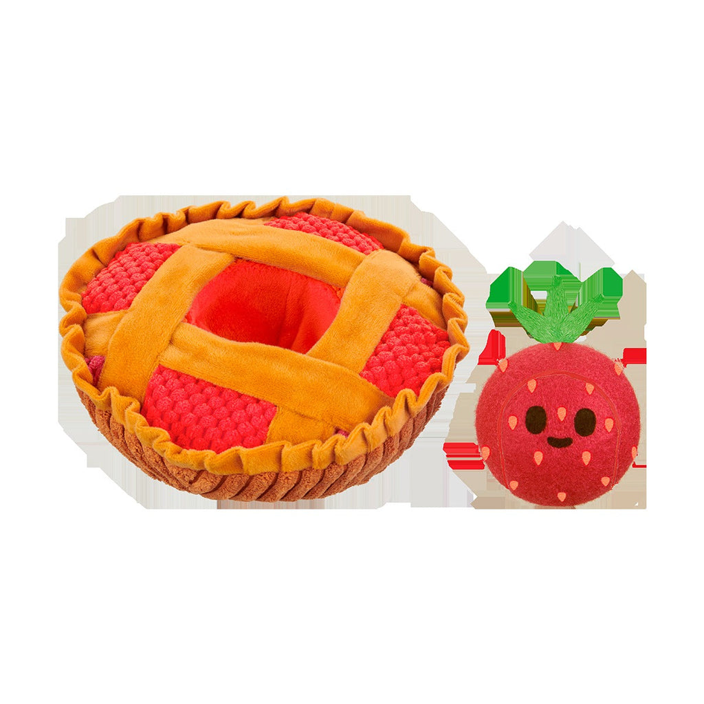 Strawberry Pie Plush Multi-Part + Enrichment Dog Toy