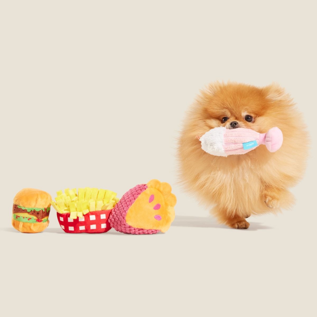 Dine & Dash Bundle Plush Multi-Part Dog Toy
