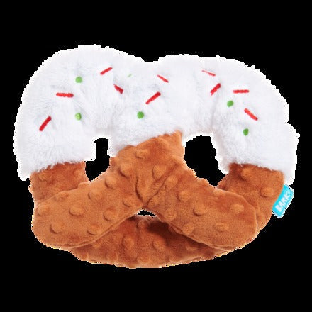 White Christmas Pretzel Plush Tug Dog Toy