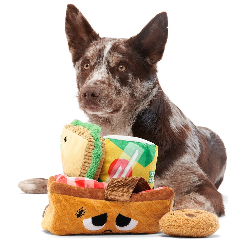 Quick Lick Picnic Plush Tug + Multi-Part + Enrichment Dog Toy
