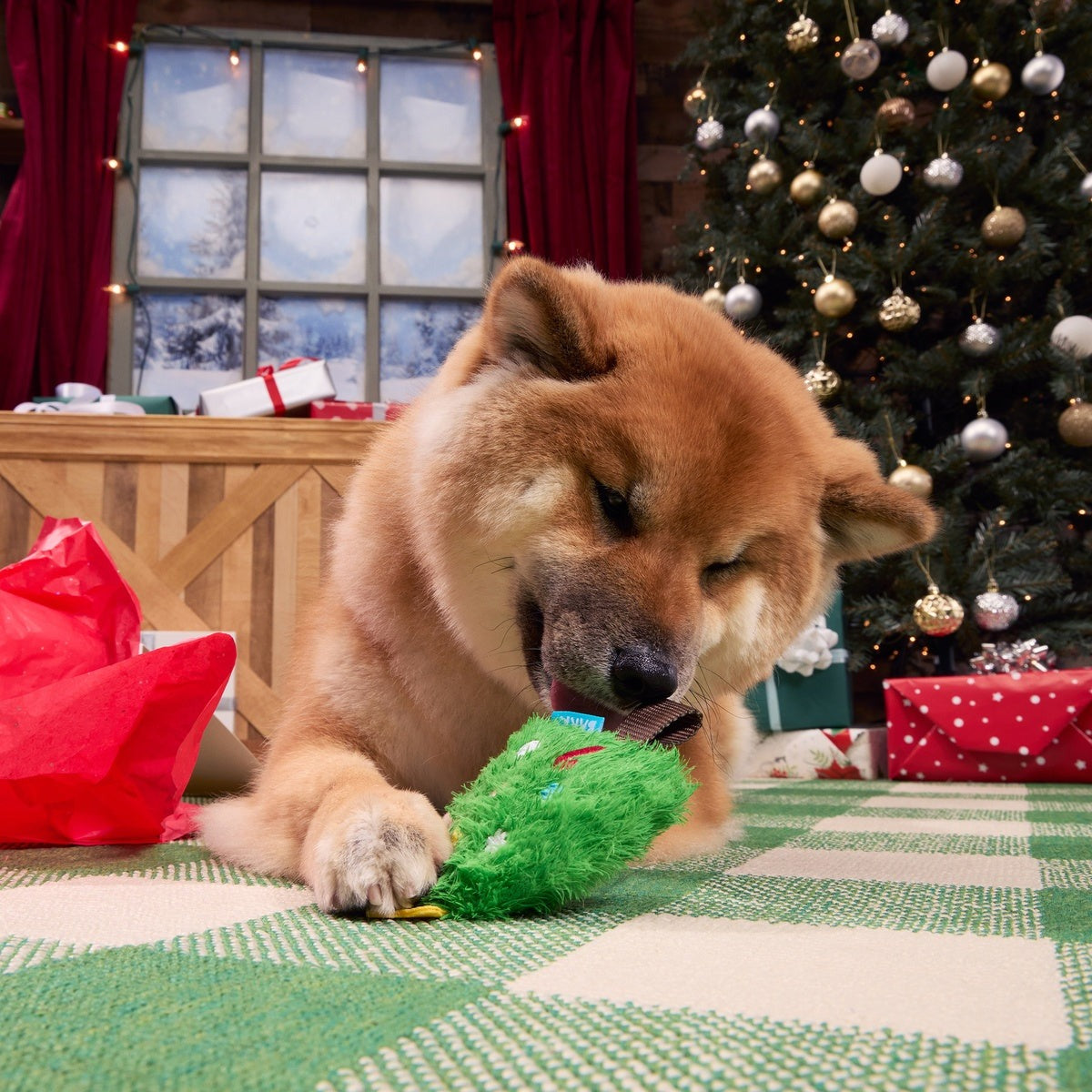 Christmutts Tree Plush Tug Dog Toy