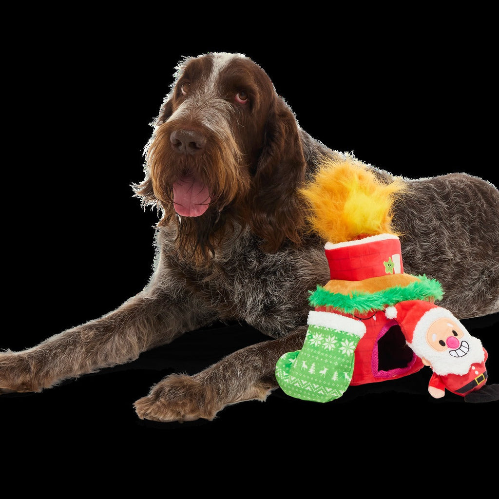 Mutts Be Santa Plush Extra-Large + Enrichment + Multi-Part Dog Toy